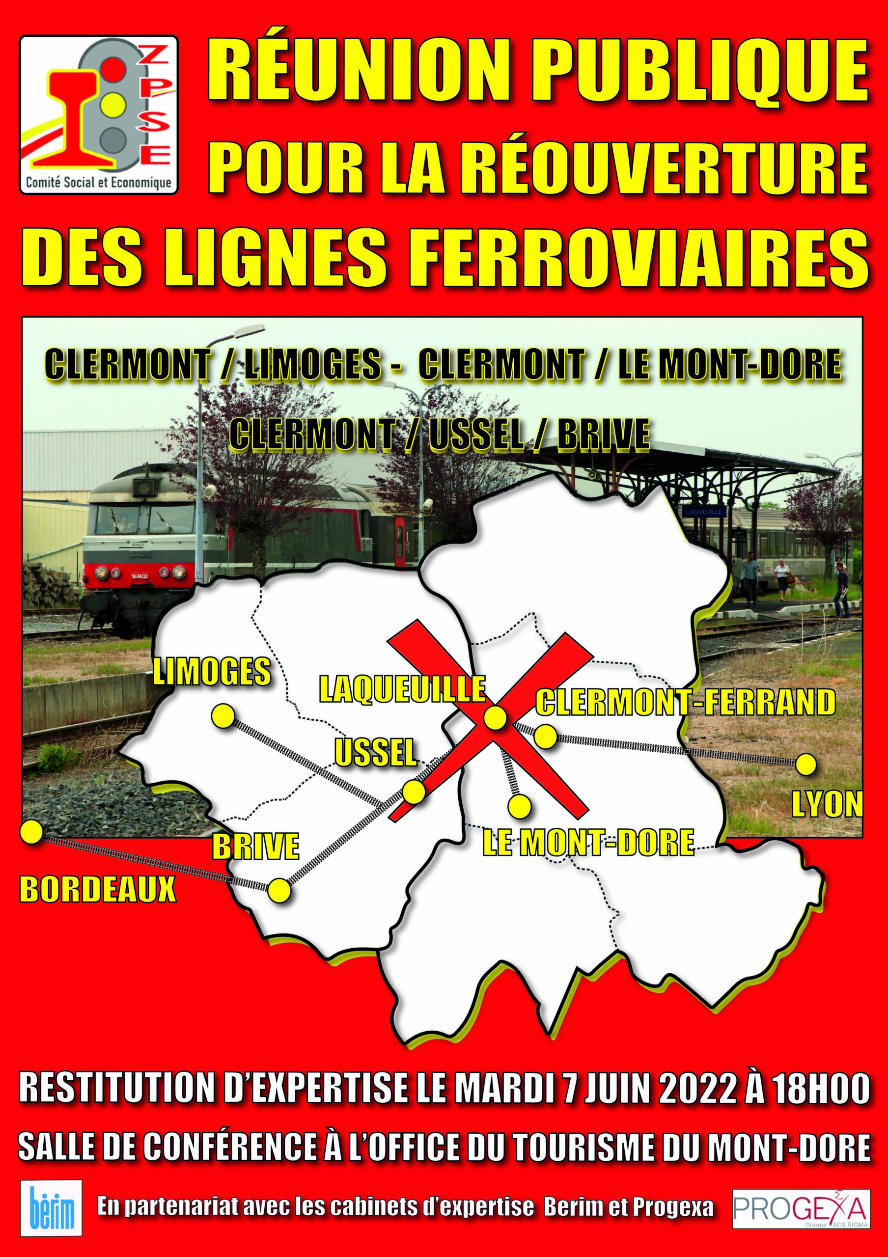 Le 7 juin 2022, réunion publique au Mont-Dore pour la réouverture des lignes ferroviaires du Massif Central