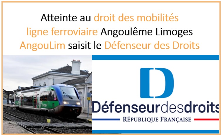 Le collectif AngouLim saisit la Défenseure des droits pour le rétablissement du droit à la mobilité entre Limoges et Angoulême